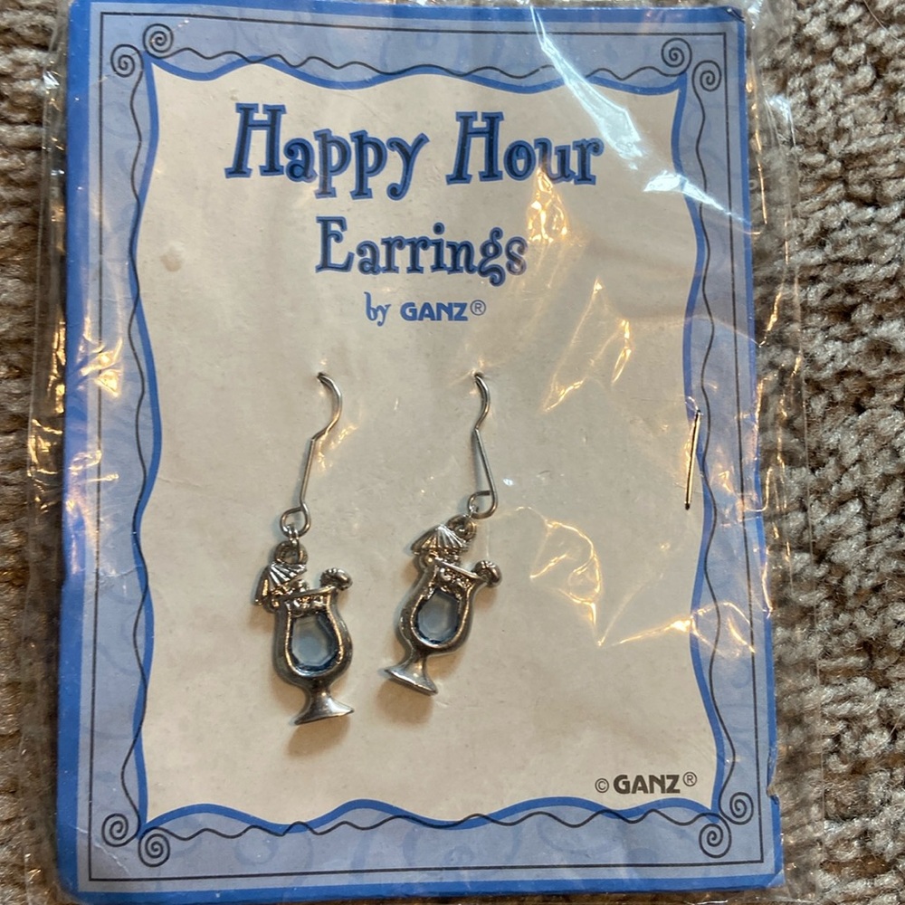 Happy Hour Cocktail Dangle Pieced Earrings NWT
